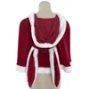Scarves cosplay sjal färg matchande huva tjock varm mjuk plysch julårsfest jultomten cape girl cloa