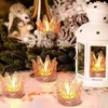 Candle Holders Glass Candlestick Golden Inlay Wind Crown Three-dimensional Glass Candlestick Acrylic UV Gel Painting Pen Holder Manicure Tool YQ240116