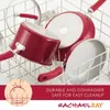 Zestawy oprogramowania kuchennego Rachael Ray Stwórz pyszne aluminiowe nonstick SET SET 3 KWARTOWY RED RED SHIMMER