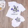 Dopasowanie rodzinnych strojów Big Brother Mree Brother Family Matng Ubrania rodzeństwo T-shirt dziecięcy maluch Bodysuit chłopcy TEE TEE TOPS KRÓTKOWE DZIECKO Rękawy H240508