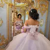 軽いラベンダーQuinceaneraドレスボールガウンバースデーパーティードレスアップリケレースアップ卒業ガウン恋人Swet 16 Vestidos de