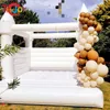 outdoor activities 13x13ft White bounce house Inflatable Bouncy Castle blow up moonwalk Jumping Bouncer houses Adult and Kids jumper for Wedding Party
