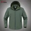 Military Shark Skin Soft Shell Jackets Men Tactical Windproof Waterproof Jacket Army Combat Mens Hooded Bomber Coats y240115