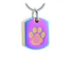 Dog Paw Etching Stainless Steel Memorial Urn Jewelry Loss Of Pet Keepsake Cremation Pendant Necklace316T