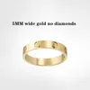 Love Ring designer ring for women 4mm 5mm 6mm ring 18K Gold Plated With diamonds Designer Jewelry for lovers Wedding ring Anniversary Jewelry