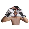 Läder halv finger barn barn karate boxning handskar mitts sanda karate sandbag taekwondo protector handskar mma muay thai 240116