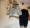 Luxe baby trainingspakken jongens pluche lange mouwen hoodie set kinderen designer kleding maat 110-160 herfst hoodie en broek jan10