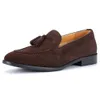 Hommes doux mocassin conduite daim en cuir véritable bateau fantaisie confortable sans lacet mocassins décontractés chaussures plates 240116