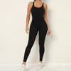 Combinaison torsadée sexy dos nu pour améliorer les fesses, haut de fitness, danse pour femmes, ensemble de saut d'exercice de yoga sans manches, noir 240116
