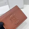 Titular de grife feminino com bolsa de caixa suave Moda genuína portadores de cartão