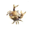 Dekoracje ogrodowe mosiężne krab Mały posąg ornament Penament miniaturowy figurka biurowa biurko Decorta Drop dostawa dhtwp