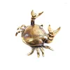 Décorations de jardin Crabe en laiton Petite statue Ornement Porte-stylo Miniature Figurine Bureau Decora Drop Livraison Dhtwp