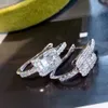 Xiy 0,80 CT suikerstijl vierkante vorm puur goud op maat Sparkle natuurlijke diamant VS hiphop Hie-oorbel