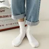 Men's Socks Mens Casual Fashion Solid Color Black White Gray Men Business Male Knitting Cotton Elastic Long Christmas Gift