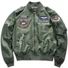 USA MAN'S BOMBERジャケット野球ユニフォーム空軍1陸軍航空ジャンパーワークウェアジャージーエンプロイダリーコート男性240115