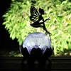 Gazonlampen Solar Lantaarn Fairy Light Crackle Glass Solar Lights Outdoor LED Waterdichte Tafellamp Voor Yard Garden Gazon Decor YQ240116