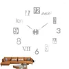 Horloges murales horloge autocollant créatif sans cadre 3D bricolage décalque silencieux salon bureau décoration accessoires pour la maison