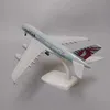 18*20cm Alaşım Metal Air Qatar Airways Airbus 380 A380 Uçak Modeli Diecast Düzlemi Model U Tekerlekler Landing Dişleri 240115