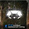 Çim lambalar Çift Kafa Güneş Kolye Işık Dışarıda Hareket Dedektörü LED Süper Parlak Güneş Kulübesi Işıkları 5 Mod Garaj lambası Bahçe YQ240116