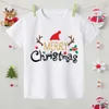 T-shirty Wesołych świątecznych nadruków moda ldren ubrania małe chłopcy dziewczynki T-shirt krótkie rękaw