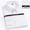 Stretch Anti-Wrinkle Men's Shirts Long Sleeve Dress Shirts For Men Slim Fit Social Business Blouse White Shirt S-7XL 240116