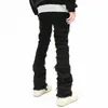 Grunge vêtements Y2K Streetwear noir Slim empilé jean pantalon pour hommes Hip Hop femmes pantalons longs Vetements Homme 240115