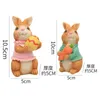 2 pcs Easter Bunny Resin Crafts Rabbit Doll Decor Desktop Decoration Hug Carrot Figurine Garden Decorations Statue 240116