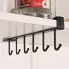 Hooks Wall Mounted Mop Holder 6 Hook Multi-Functional Hangers Prevent Scratches Heavy Duty Organizer Cabinet