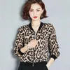 Blusas femininas chiffon camisa leopardo impressão proteção solar ar condicionado jaqueta cardigan 2024 verão beisebol manga comprida solta