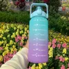 Vattenflaska Motivational Drinking Bottle Sports Water Bottle With Time Marker Portable Reusable Plastic Cups Outdoor Travel Gym 240116