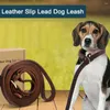 Dog Collars Genuine Leather Leash Slip Collar Lead Rope Strong Heavy Duty Training No Pull For Dogs