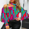 Blouses pour femmes femme haute Sexy col roulé épaules dénudées à manches longues montre de sport Blouse chemises vêtements 2024