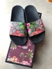 Big Size13 14 Designer tofflor Kvinnor Män berömda Sandaler Rubber Slide Floral Brocade Flat Bottoms Slipper Womens Fashion Flip Flops Mens Beach Holiday Sandal Shoes