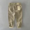 Calças masculinas 2024 inverno homens flacee algodão sólido solto casual estilo safari bolso cáqui exército verde trabalho calça carga