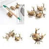Décorations de jardin Crabe en laiton Petite statue Ornement Porte-stylo Miniature Figurine Bureau Decora Drop Livraison Dhtwp