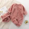 Cute plush bear baby jumpsuit for young children and girls full set of jumpsuit for spring and autumn baby jumpsuit baby crawling clothing 240116