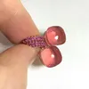 Orecchini pendenti Classici color caramello intarsiato zircone viola ametista cristallo placcato oro rosa gioielli di moda per le donne