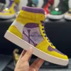 Zapatos de diseñador de lujo Chaussure Phillip zapatos altos con cordones para hombre con estampado de cabeza de calavera zapatos de tablero transpirables