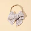 Hårtillbehör Plaid Band för Baby Girls Bowknot Band pannband Barn Butterfly Fashion Headwear