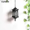 Lawn Lamps Sandiy Outdoor Pendant Lamp Retro Hang Light Vintage Garden Luminaria For Balcony Hotel Restaurant Porch Exterior Yard Lighting YQ240116