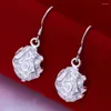 Boucles d'oreilles pendantes de qualité supérieure, couleur argent, bijoux de fête pour femmes et filles, fleur de mariage, mignons