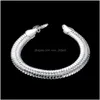 Bracelet & Necklace Fashion Mens Jewelry Set Sterling Sier Plated 10Mm Snake Chain Necklace Bracelet Top Quality Factory Price With B Dhbce