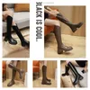 Designer Knee Thighs Pointed Letter Boots Stretched Leather Soles Suitable for Women's Designer High Heels Factory Shoes 855 484