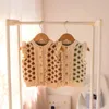 Autumn Girls 'Vest Sweet Children's Sweater Spets Small Flower Baby Kids Coat Spring Single Breasted Cardigan 240116