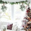 Decorative Flowers Frosted Artificial Mistletoe Fake Sprigs Bunches Stems Festive Durable Christmas Decoration For Home Winter Indoor