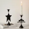Candelabros de hierro, candelabro decorativo de estilo Retro, adornos creativos, soporte de escritorio para velas para el hogar