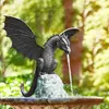 庭の装飾クリエイティブガーデン彫刻ウォーターファウンテンドラゴン樹脂の噴水像クラフト庭の装飾置物彫刻庭園YQ240116