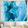 Tapeçarias azul geode rocha mineral ágata cristal tapeçaria tapeçaria tapeçaria casa decorações para quarto sala de estar dormitório