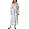 Casual Dresses Women Smocking Floral Tube Dress Lantern Sleeves Low Cut Off Shoulder Ruffle Maxi Y2K Strapless Beach