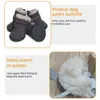 Vêtements de chien 4pcs chaussures d'hiver pour animaux de compagnie avec sangles bottes de neige pour chiens chats peluche protecteur chaud respirant chaussons antidérapants chiot